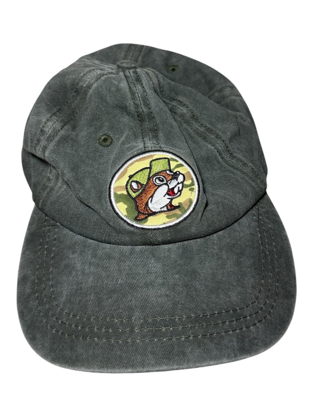 Buc-ee's Cap Camo Logo Washed Green Gray